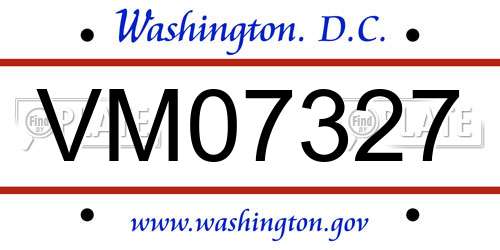 VM07327 District Of Columbia License Plate