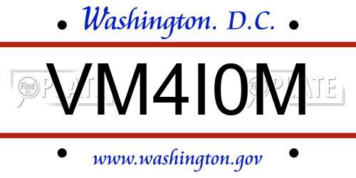 VM4I0M District Of Columbia License Plate