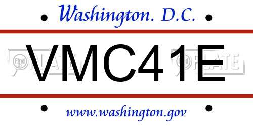 VMC41E District Of Columbia License Plate