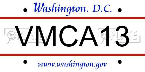 VMCA13 District Of Columbia License Plate