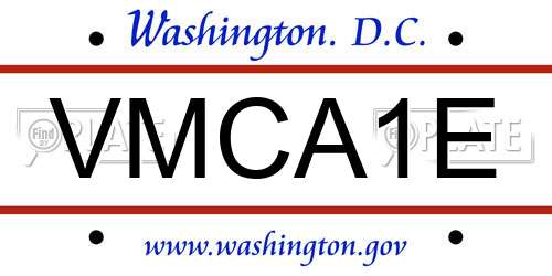 VMCA1E District Of Columbia License Plate