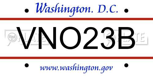 VNO23B District Of Columbia License Plate