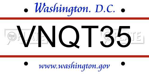VNQT35 District Of Columbia License Plate
