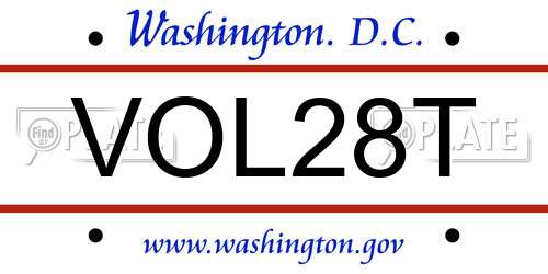 VOL28T District Of Columbia License Plate