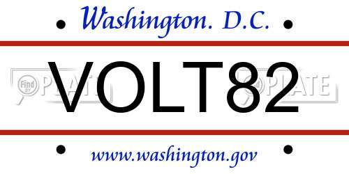 VOLT82 District Of Columbia License Plate