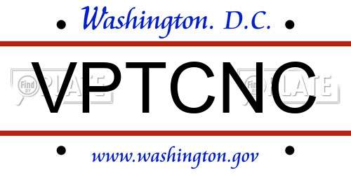 VPTCNC District Of Columbia License Plate