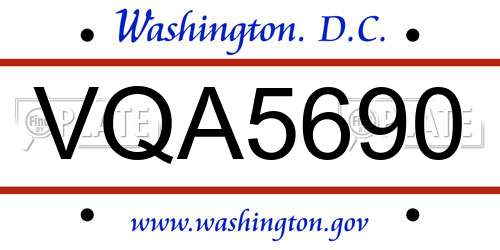 VQA5690 District Of Columbia License Plate