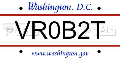 VR0B2T District Of Columbia License Plate