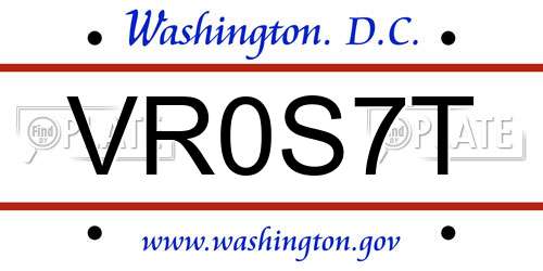 VR0S7T District Of Columbia License Plate