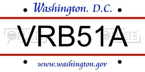 VRB51A District Of Columbia License Plate