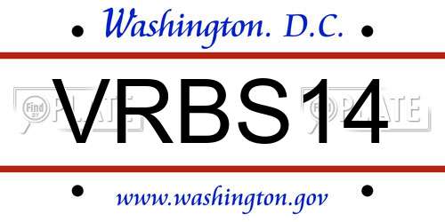 VRBS14 District Of Columbia License Plate