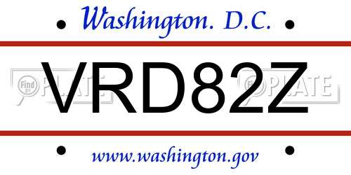 VRD82Z District Of Columbia License Plate