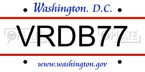 VRDB77 District Of Columbia License Plate