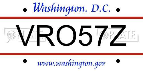 VRO57Z District Of Columbia License Plate