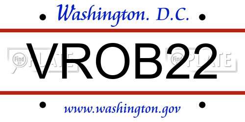 VROB22 District Of Columbia License Plate