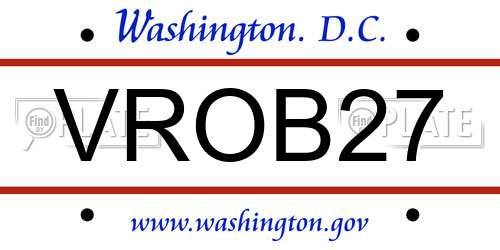 VROB27 District Of Columbia License Plate