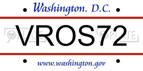 VROS72 District Of Columbia License Plate