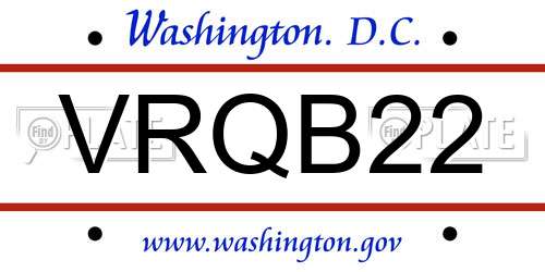 VRQB22 District Of Columbia License Plate