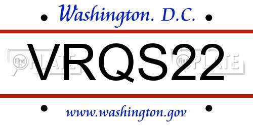 VRQS22 District Of Columbia License Plate