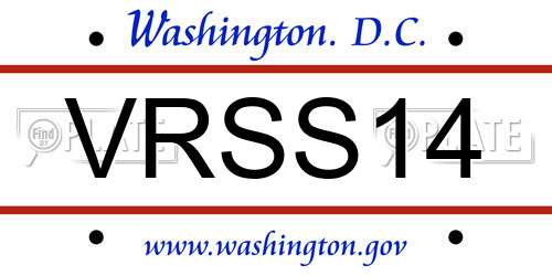 VRSS14 District Of Columbia License Plate