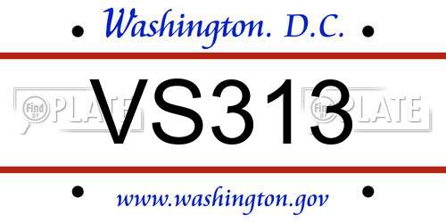 VS313 District Of Columbia License Plate