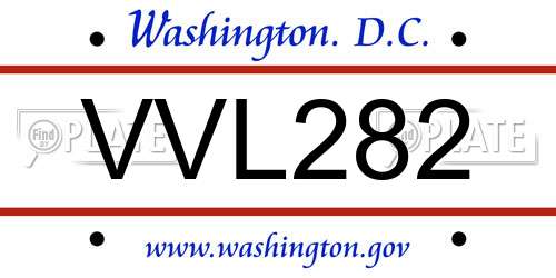 VVL282 District Of Columbia License Plate