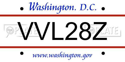 VVL28Z District Of Columbia License Plate