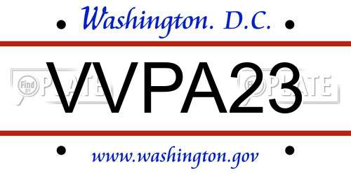 VVPA23 District Of Columbia License Plate