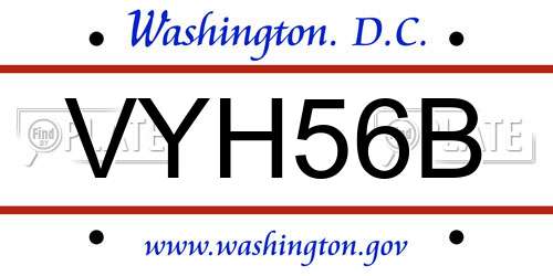 VYH56B District Of Columbia License Plate