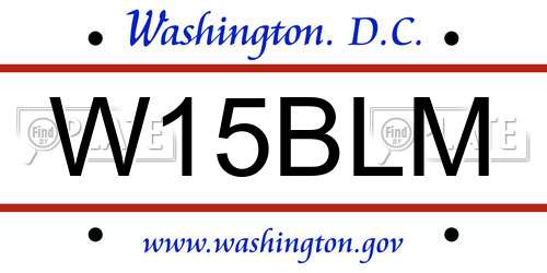 W15BLM District Of Columbia License Plate