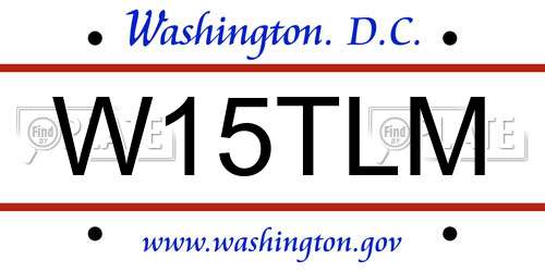 W15TLM District Of Columbia License Plate