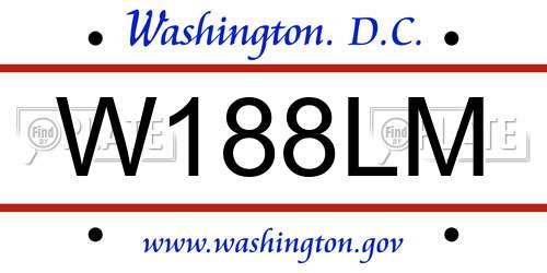 W188LM District Of Columbia License Plate