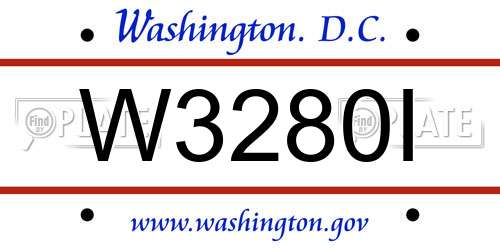 W3280I District Of Columbia License Plate