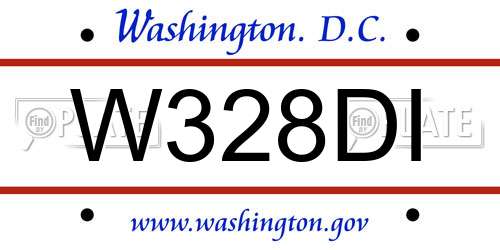 W328DI District Of Columbia License Plate