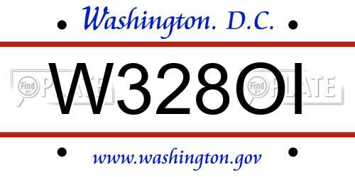 W328OI District Of Columbia License Plate