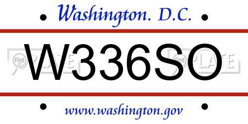 W336SO District Of Columbia License Plate