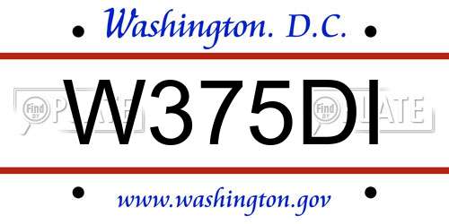 W375DI District Of Columbia License Plate