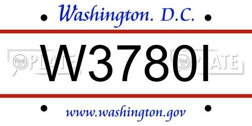 W3780I District Of Columbia License Plate