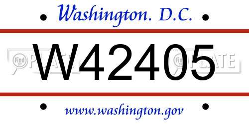 W42405 District Of Columbia License Plate