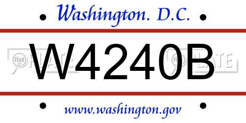 W4240B District Of Columbia License Plate