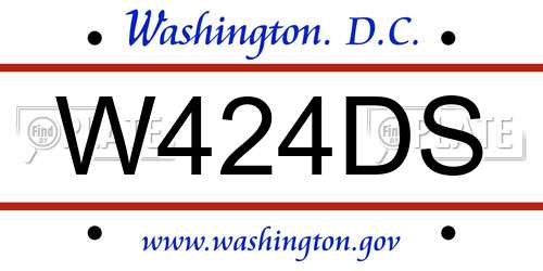 W424DS District Of Columbia License Plate