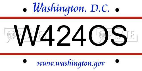 W424OS District Of Columbia License Plate