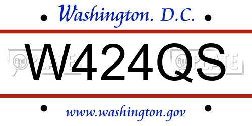 W424QS District Of Columbia License Plate