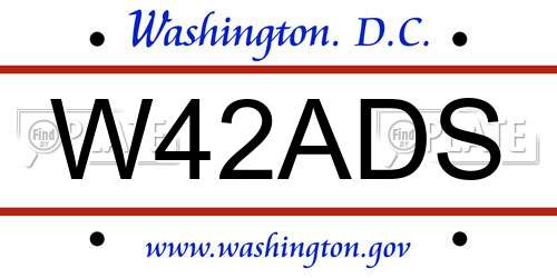 W42ADS District Of Columbia License Plate