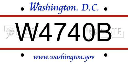 W4740B District Of Columbia License Plate