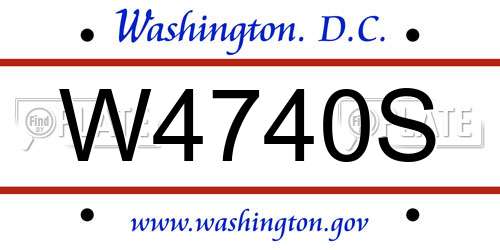 W4740S District Of Columbia License Plate