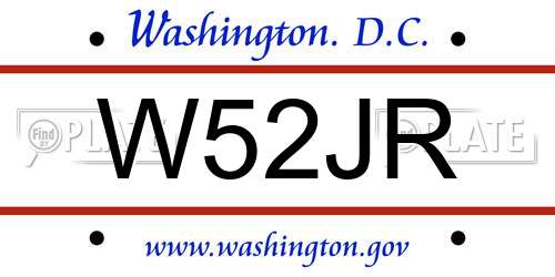 W52JR District Of Columbia License Plate
