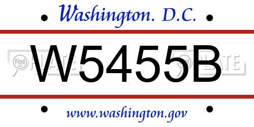 W5455B District Of Columbia License Plate