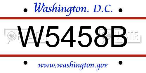 W5458B District Of Columbia License Plate