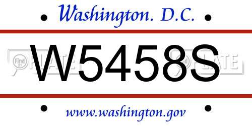 W5458S District Of Columbia License Plate